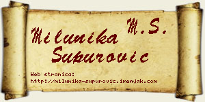 Milunika Supurović vizit kartica